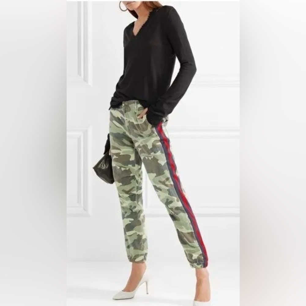 MOTHER The Misfit Camo Side Stripe Jogger Pant Green